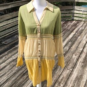 Lovely green, gold and cream tunic